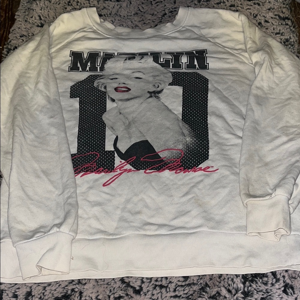 Marilyn Monroe Black and White Graphic Sweatshirt